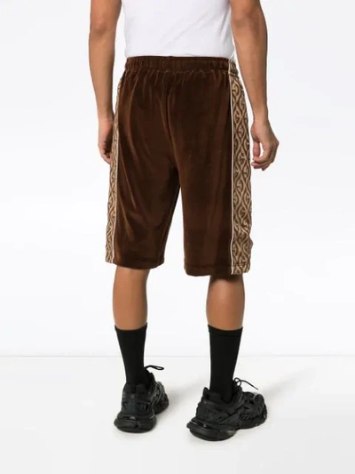 Shop Gucci G Rhombus Shorts In Brown