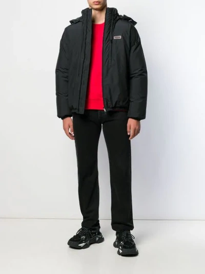 Shop Givenchy Hooded Zip-up Jacket In Black