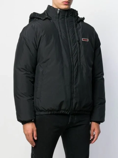 Shop Givenchy Hooded Zip-up Jacket In Black