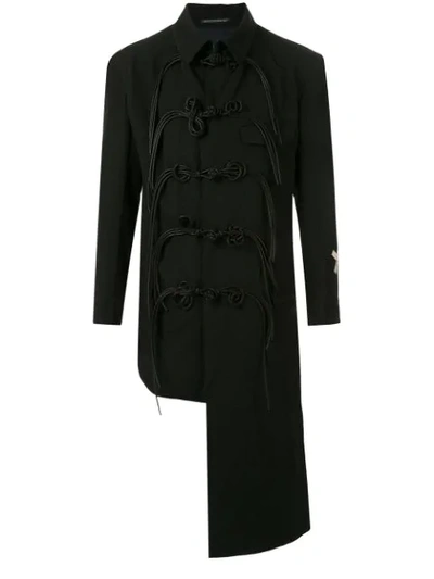 Shop Yohji Yamamoto Contrast Hem Jacket In Black