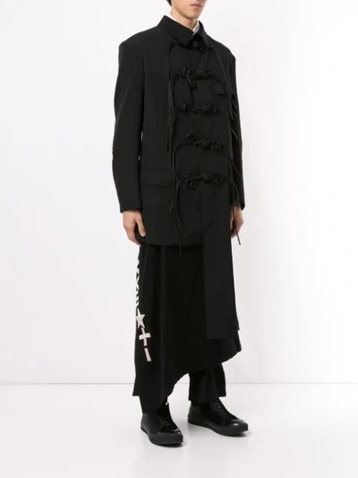 Shop Yohji Yamamoto Contrast Hem Jacket In Black