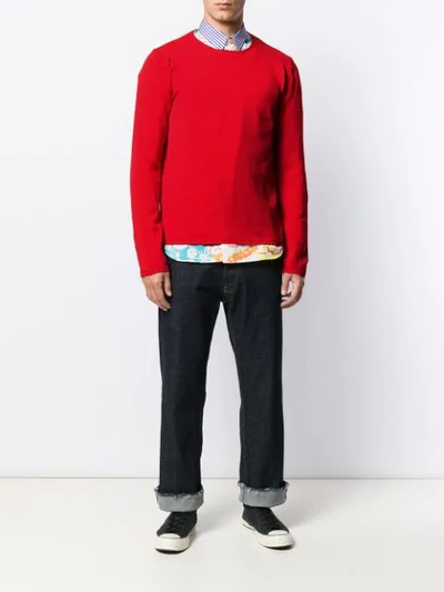 Shop Comme Des Garçons Shirt Crew Neck Jumper In Red