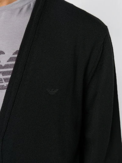 Shop Emporio Armani V-neck Cardigan In Black