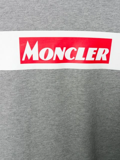 Shop Moncler Logo Printed T-shirt In Grey