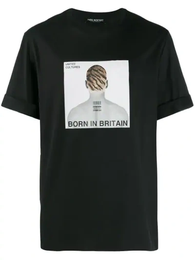 Shop Neil Barrett Born In Britain T-shirt In Black