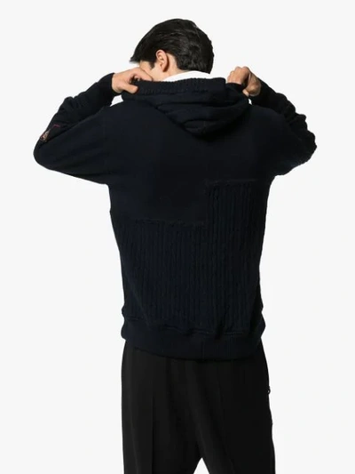 Shop Greg Lauren Textured Wool Sweater In Blue