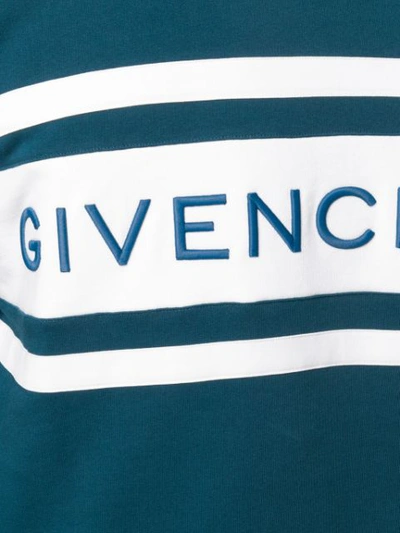 Shop Givenchy Logo Crew Neck Sweatshirt In Blue