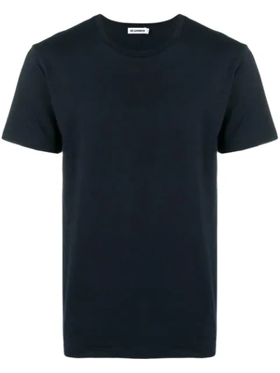 Shop Jil Sander Round Neck T-shirt In 406 Blue
