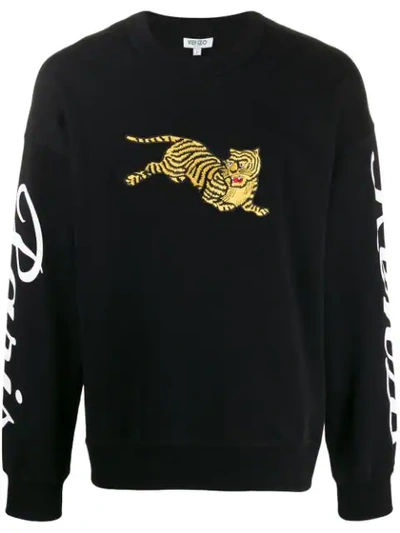 Shop Kenzo Jumping Tiger Sweatshirt In Black