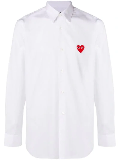 Shop Comme Des Garçons Play Classic Heart Shirt In White