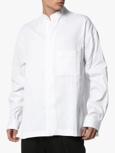 Shop Haider Ackermann Oversized Band-collar Shirt In White