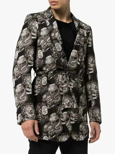 Shop Comme Des Garçons Homme Deux Buy Or Die Jacquard Blazer In Black