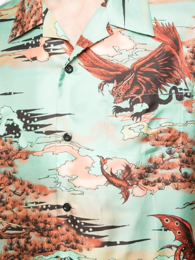Shop Givenchy Mystical Creatures Print Shirt In Green