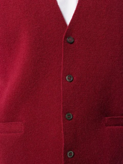 Shop N.peal The Chelsea Milano Waistcoat In Red