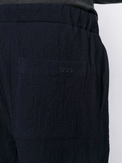 Shop Fendi Straight-leg Drawstring Trousers In Blue