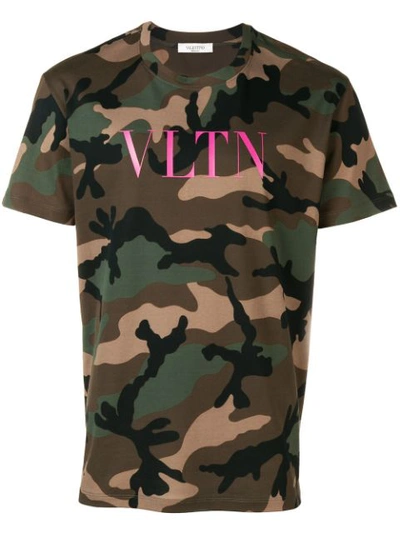 Shop Valentino Vltn Camouflage T In Green