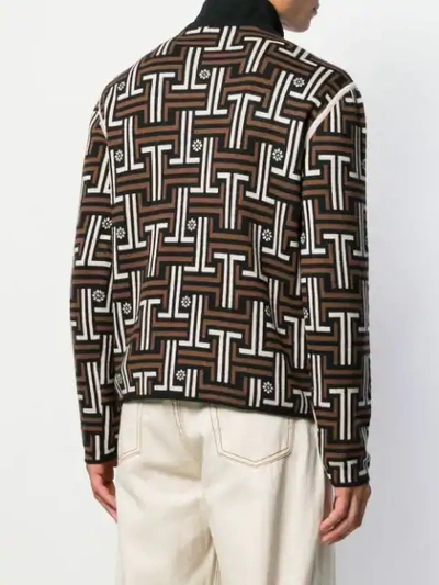 Shop Lanvin Jl Jacquard Knitted Sweater In Brown