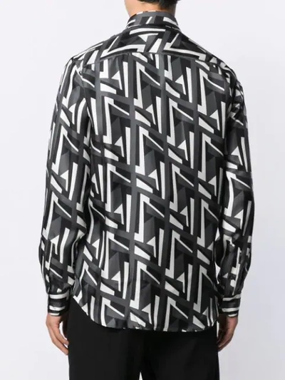 Shop Fendi Geometric Ff Logo Print Shirt In Black