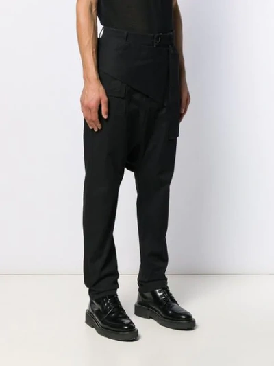 Shop Rick Owens Drop Crotch Trousers In Black