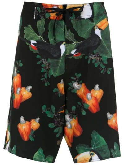 Shop Osklen Printed Swimming Shorts In Black