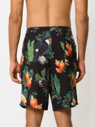 Shop Osklen Printed Swimming Shorts In Black