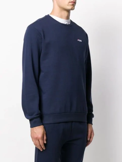 Shop Fila Embroidered Logo Sweater In Blue