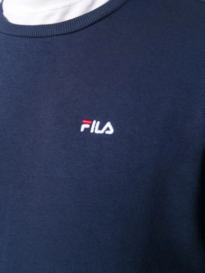 Shop Fila Embroidered Logo Sweater In Blue