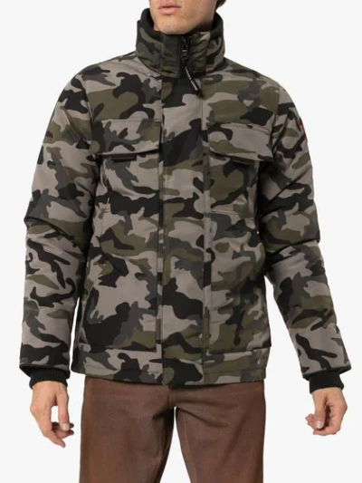 Shop Canada Goose Forester Camouflage-print Padded Jacket In Grey