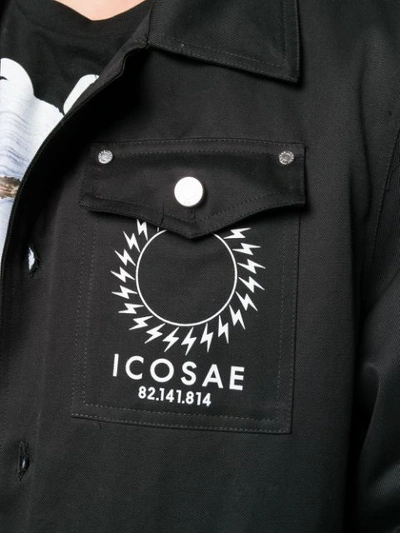 Shop Icosae Logo Print Jacket In Black