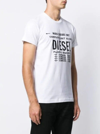 Shop Diesel Logo Print T-shirt In White