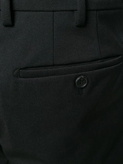 Shop Prada Turn Up Cuffs Tailored Trousers In Black
