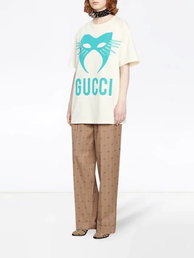 Shop Gucci Manifesto Print T-shirt In White