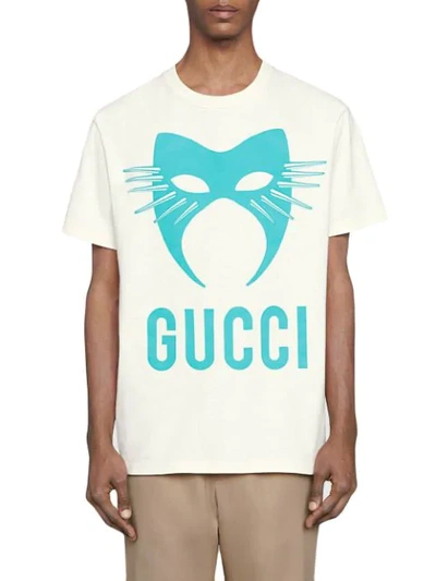Shop Gucci Manifesto Print T-shirt In White