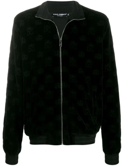Shop Dolce & Gabbana Embroidered Logo Jacket In Black