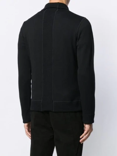 Shop Transit Slim-fit Zip-up Cardigan In Black