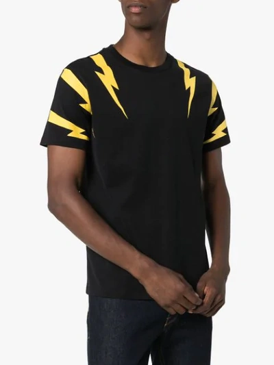 : Lightning Bolt Yellow Print T-Shirt : Clothing, Shoes & Jewelry