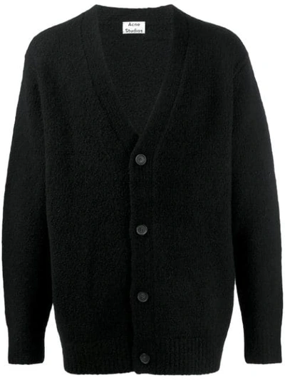 ACNE STUDIOS V-NECK RELAXED FIT CARDIGAN - 黑色