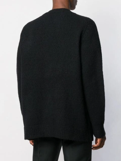 ACNE STUDIOS V-NECK RELAXED FIT CARDIGAN - 黑色