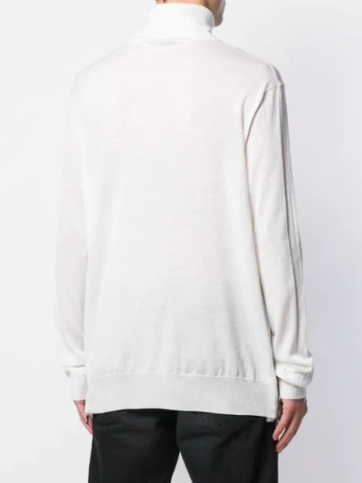 Shop Balmain Turtleneck Knitted Sweater In White