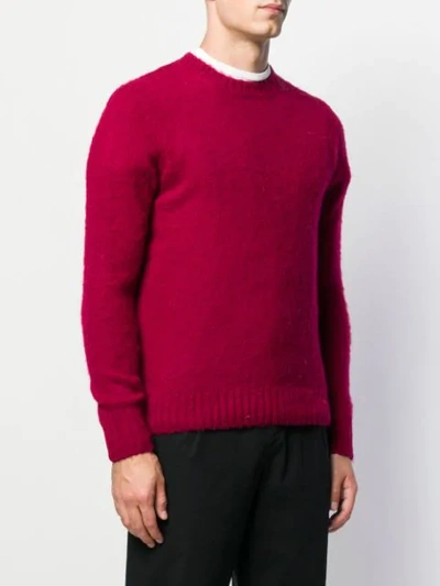 Shop Aspesi Slim-fit Crew Neck Jumper In Red