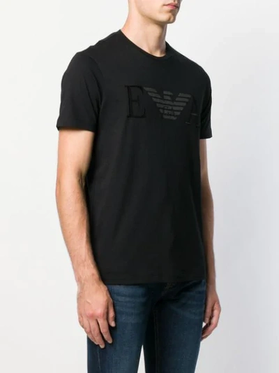 Shop Emporio Armani Logo Print Crew Neck T-shirt In Black