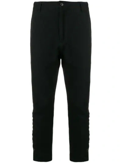 Shop Ann Demeulemeester Buttoned Cropped Virgin Wool Cotton In Black