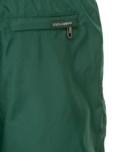 Shop Dolce & Gabbana Drawstring Fitted Swim In Green