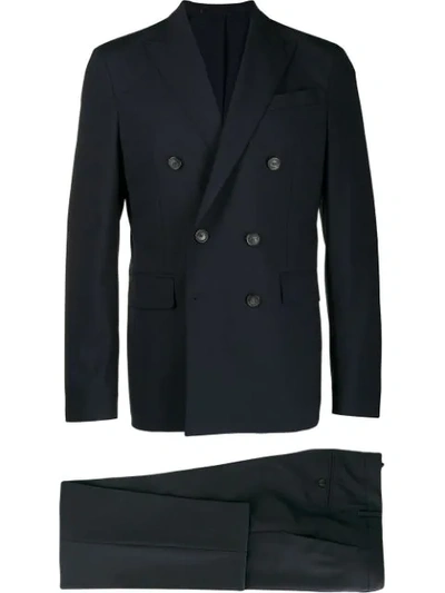 Shop Dsquared2 Double Buttoned Two Piece Suit In Blue