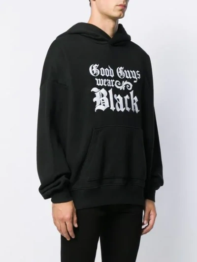 Shop Amiri Slogan Cropped Hoodie In Black