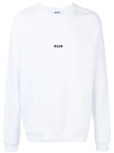 Shop Msgm Logo Sweatshirt - White