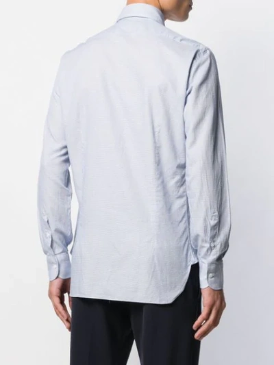 Shop Barba Long-sleeved Slim-fit Shirt In Blue