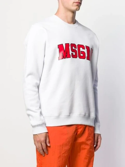 Shop Msgm Logo Sweatshirt In White