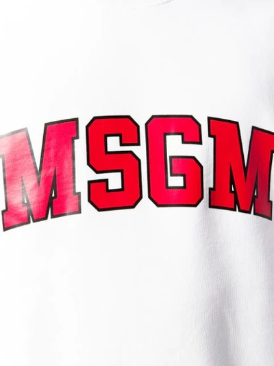 Shop Msgm Logo Sweatshirt In White