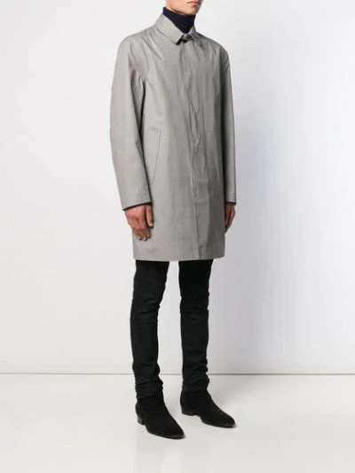 Shop Saint Laurent Houndstooth Print Raincoat In White